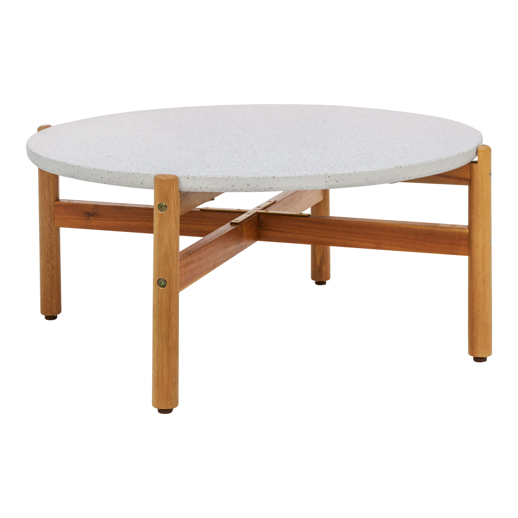 Sunkus dekoratyvinio Betono Kavos staliukas | 84,5 x 84,5 x 38,5 cm | Balta Ruda