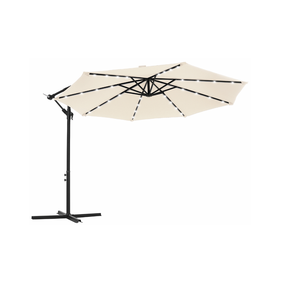 Lauko skėtis nuo saulės su LED apšvietimu 300 x 300 cm