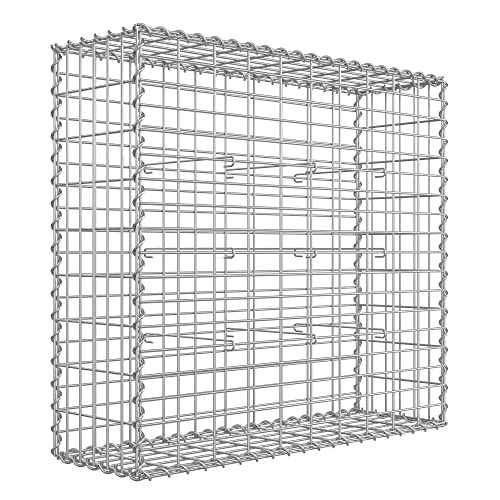 Sodo gabionas tvorai, dekorui | Metalinio tiklo krepšys akmenims | Akutė 5 x 10 cm | 100 x 90 x 30 cm