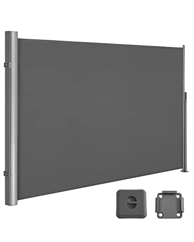 Šoninė uždanga 160 x 400 cm Privatumui Balkonui Terasai Pavėsiui, Dūmo pilkos spalvos