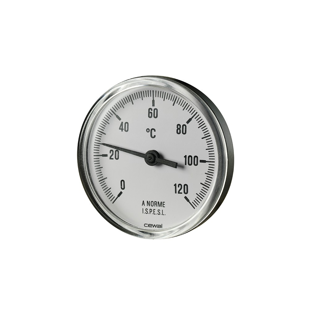 Termometras bimetalinis ø63 DN15 0-120°