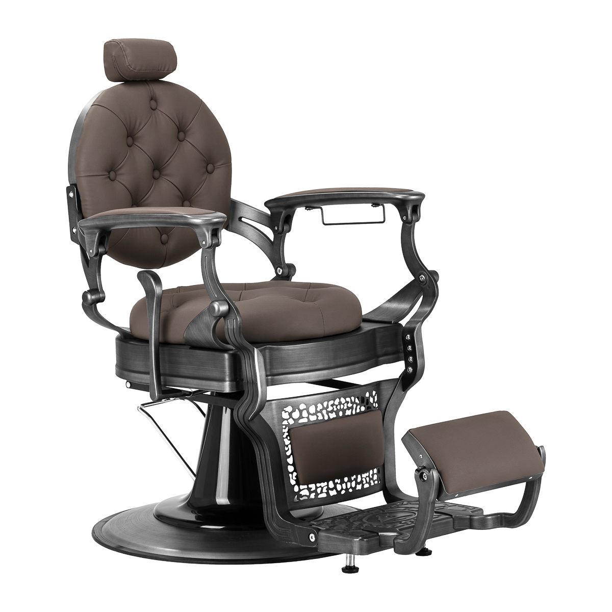 Kirpyklos kėdė Barber Chair Gabbiano Niccolo Buttons Brown