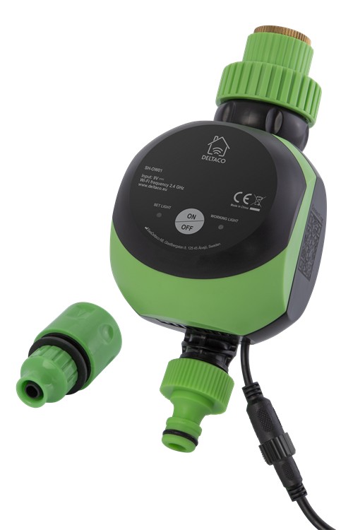 Išmanusis laistymo valdiklis DELTACO SMART HOME „WiFi 2,4GHz, IP67, 9V, laikmatis, 2-8 bar / SH-OW01
