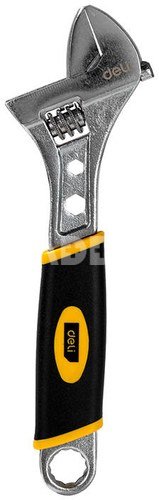 Deli Tools Reguliuojamas veržliaraktis su plastikine rankena EDL30108, 8" (Silver)