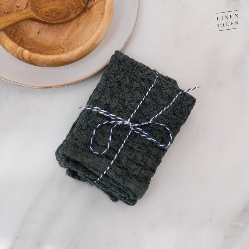 Linen Tales Linen Dishcloth Set of 2 Lininių virtuvės šluosčių rinkinys, Forest Green