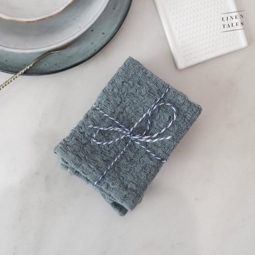 Linen Tales Linen Dishcloth Set of 2 Lininių virtuvės šluosčių rinkinys, Blue Fog