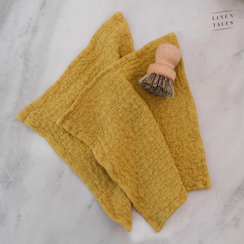 Linen Tales Linen Dishcloth Set of 2 Lininių virtuvės šluosčių rinkinys, Lemon Curry