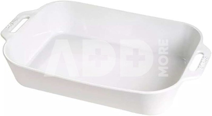 Staub Rectangular Dish Ceramic, white, 34x24cm