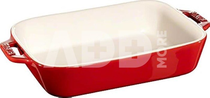 Staub Oval Dish Ceramic, Cherry Red, 34x24cm
