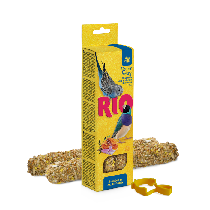RIO lazdelės su medumi banguotosioms papūgėlėms ir egzotiniams paukščiams, 2x40g