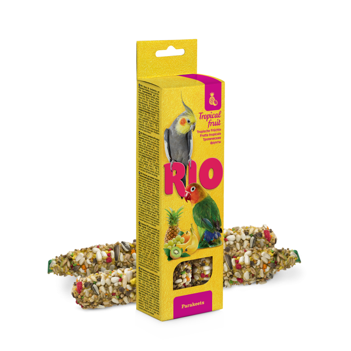 RIO lazdelės su tropiniais vaisiais ilgauodegėms papūgoms, 2x40g