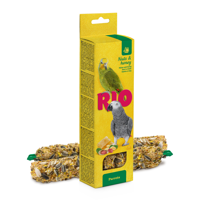 RIO lazdelės papūgoms su riešutais ir medumi, 2x90 g