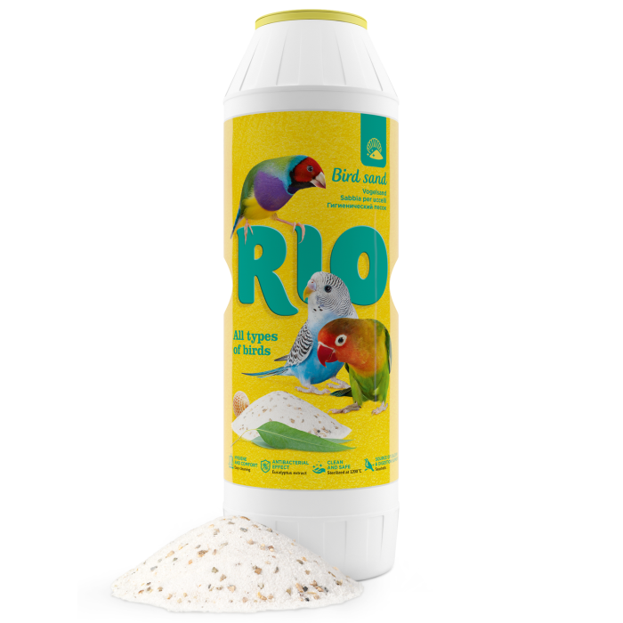 RIO sterilizuotas paukščių smėlis su eukaliptu, 2 kg