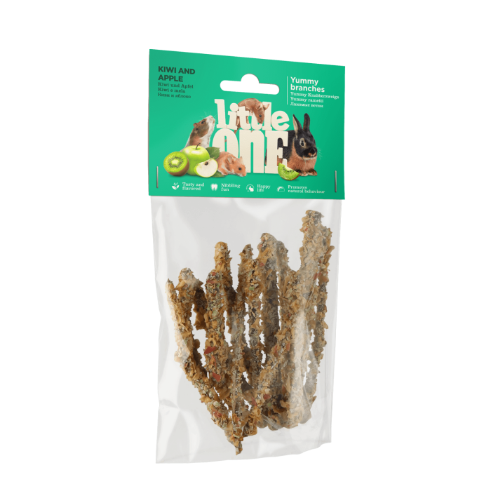 Little one skanėstas graužikams šakelės su kiviais ir obuoliais, 35 g