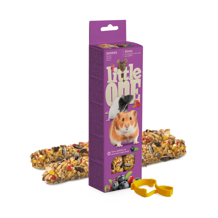 Little one lazdelės žiurkėnams ir kt. graužikams su uogomis, 2x60 g