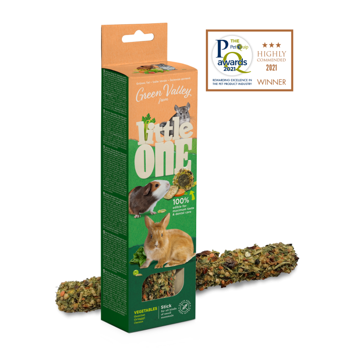 Little One Green valley begrūdis skanėstas lazdelė graužikams su daržovėmis, 1x160 g