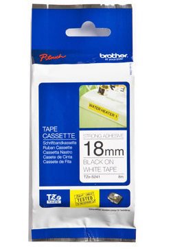 Eksploatacinė medžiaga Brother  TZe-S241 Strong Adhesive Laminated Tape  Black on White  TZe  8