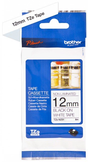BROTHER TZEN231 12 BLACK ON WHITE NON LA