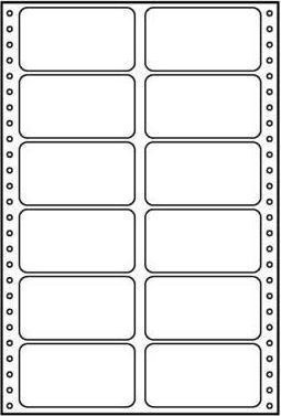 Table labels 89 x 41.8 mm, A4, two-row, white, 12 labels, 25 pcs, for needle printers