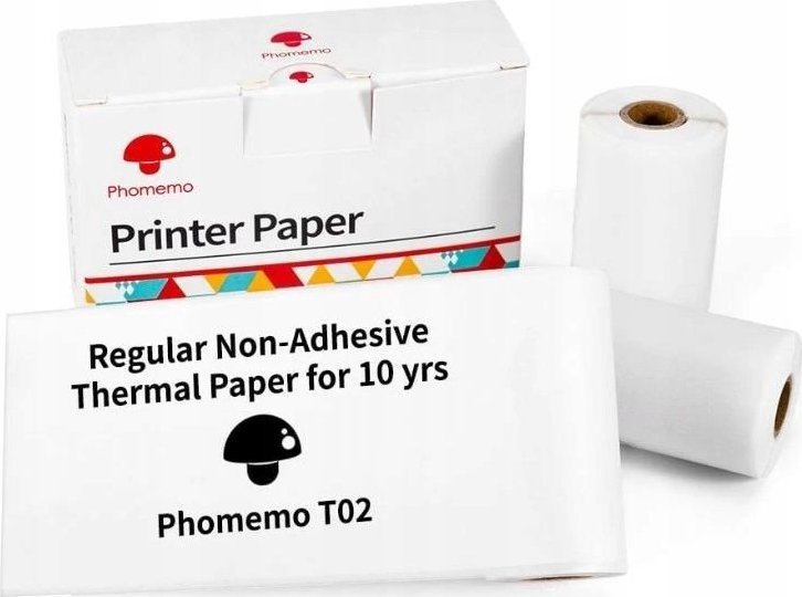 Phomemo Paper White Cartridges 3x 53mm roll 53mm to Phomemo T02 / M02 PRO / M02X / Q12-RM10