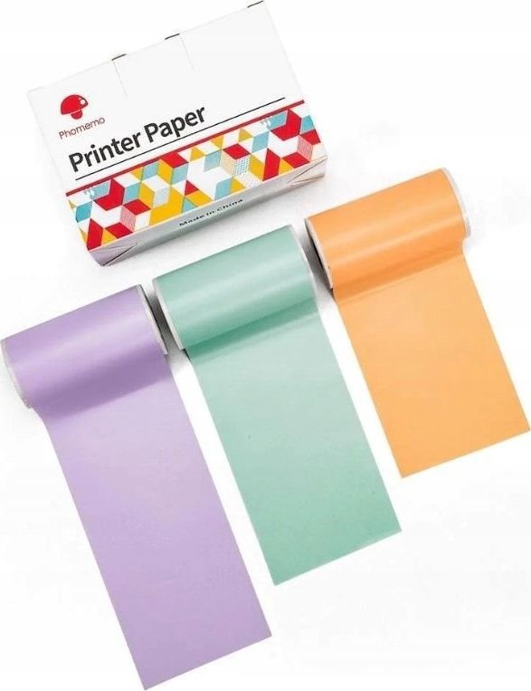 Phomemo Sticker Paper Stickers Color 3x Roll 50mm to Phomemo T02 / M02 PRO / M02X / Q12-RMSMLL