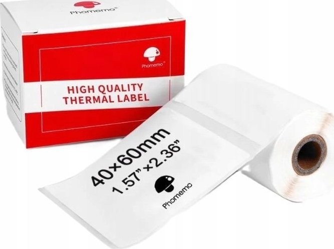 Phomemo Sticker Paper Stickers 40x60mm White 1x Roll to Phomemo M110 M120 M200 M220 M221 / XP-4060