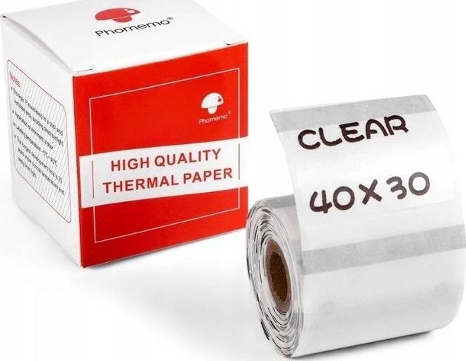 Phomemo Adhesive Paper Stickers 40x30mm Transparent Phomemo M110 M120 M200 M221 / XP-TT4030-230