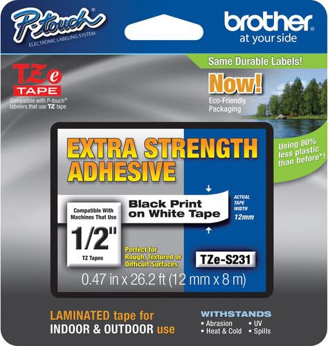 Brother TZ-231 tape (black on white)
