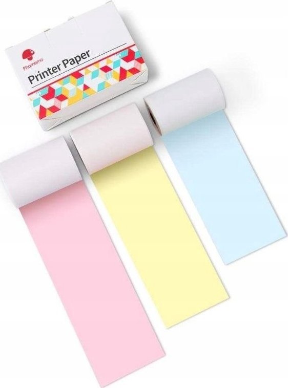 Phomemo Paper Inputs Color Cartridge 3x Roll 53mm to Phomemo T02 M02 PRO M03 M04S / Q22-RMYPB