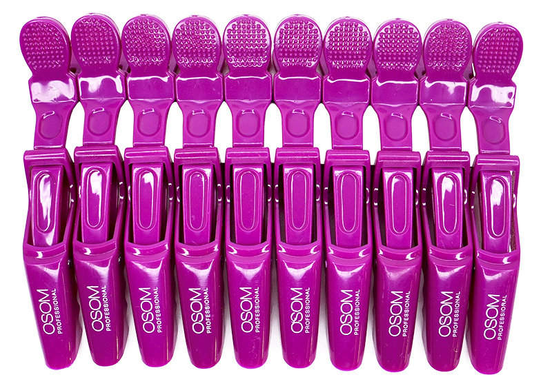 Klipsai plaukams, violetinės spalvos, 10 vnt. OSOMPE06PURP