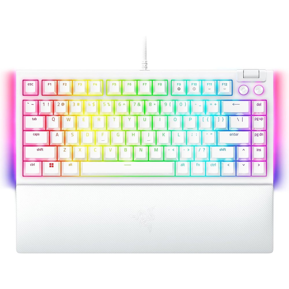 Razer BlackWidow V4 75%, Orange Switch, White, US