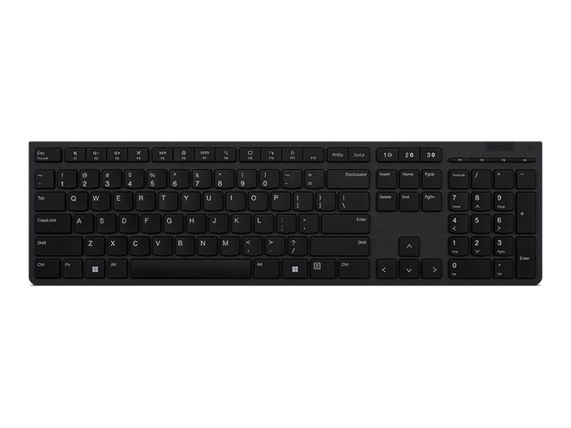 Lenovo | Professional Wireless Rechargeable Keyboard | 4Y41K04068 | Keyboard | Wireless | US | Grey | Scissors switch keys