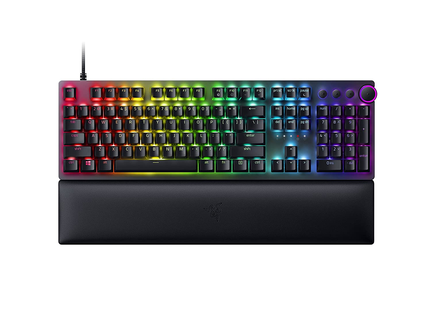 Razer | Huntsman V2 Optical Gaming Keyboard | Gaming keyboard | Wired | RGB LED light | NORD | Black | Numeric keypad | Linear Red Switch