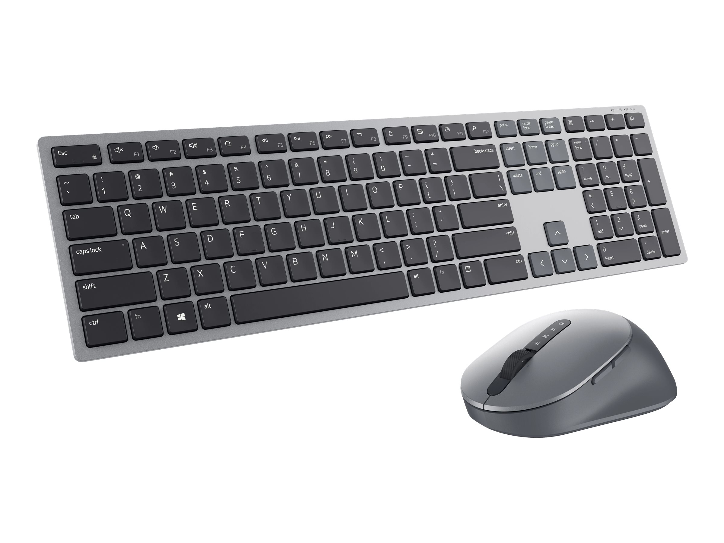 Dell Premier Multi-Device Keyboard and Mouse | KM7321W | Keyboard and Mouse Set | Wireless | Ukrainian | Titanium Gray | 2.4 GHz, Bluetooth 5.0