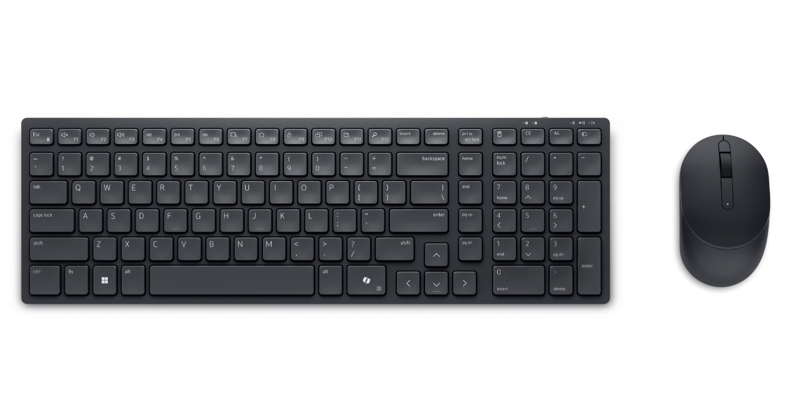 Dell | Silent Keyboard and Mouse | KM555 | Keyboard and Mouse Set | Wireless | US International (QWERTY) | Black | 2.4 GHz, Bluetooth 5.1 | Wireless connection