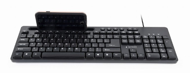 Gembird | Multimedia keyboard with phone stand | KB-UM-108 | Multimedia | Wired | US | Black