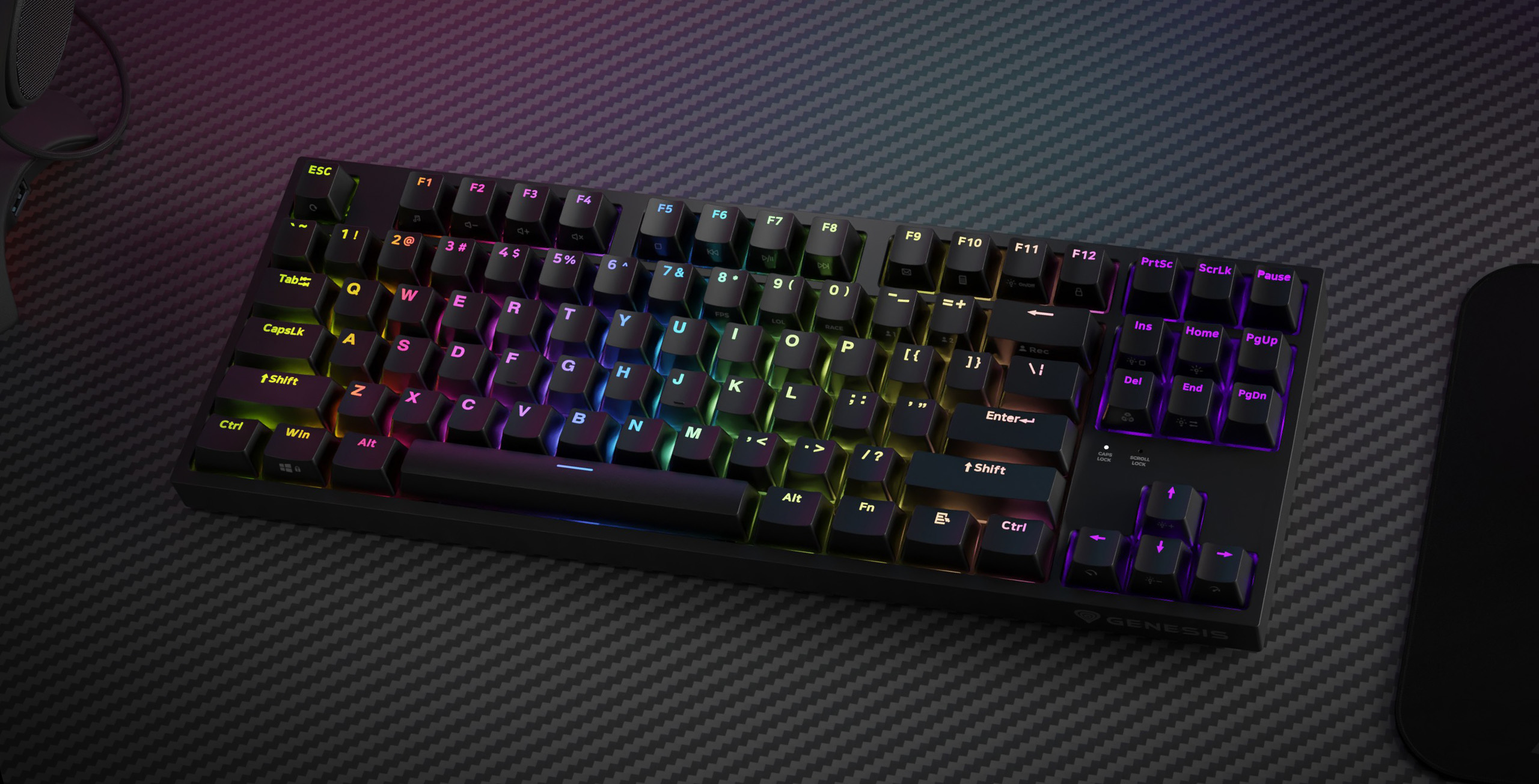 Genesis | Mechanical Gaming Keyboard | THOR 404 TKL RGB | Black | Mechanical Gaming Keyboard | Wired | US | USB Type-A | 1005 g | Kailh Box Brown V2