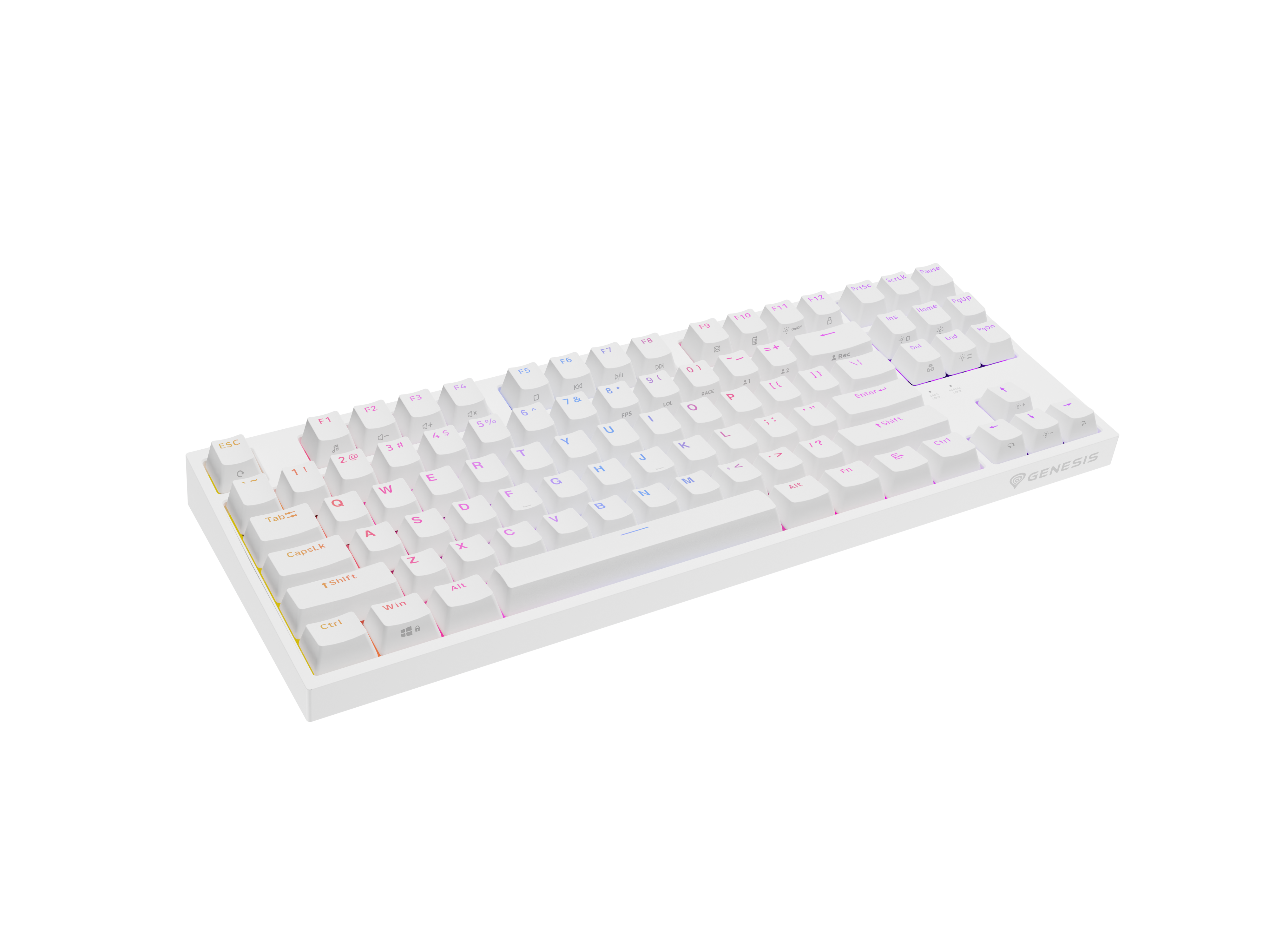 Genesis | Mechanical Gaming Keyboard | THOR 404 TKL RGB | White | Mechanical Gaming Keyboard | Wired | US | USB Type-A | 1005 g | Kailh Box Brown V2