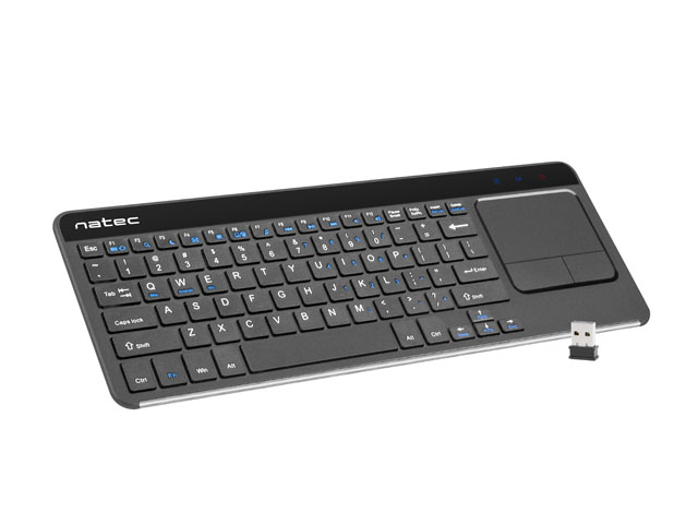 Natec | Keyboard | NKL-0968 Turbo Slim | Keyboard with Trackpad | Wireless | US | Black | USB Type-A | 400 g