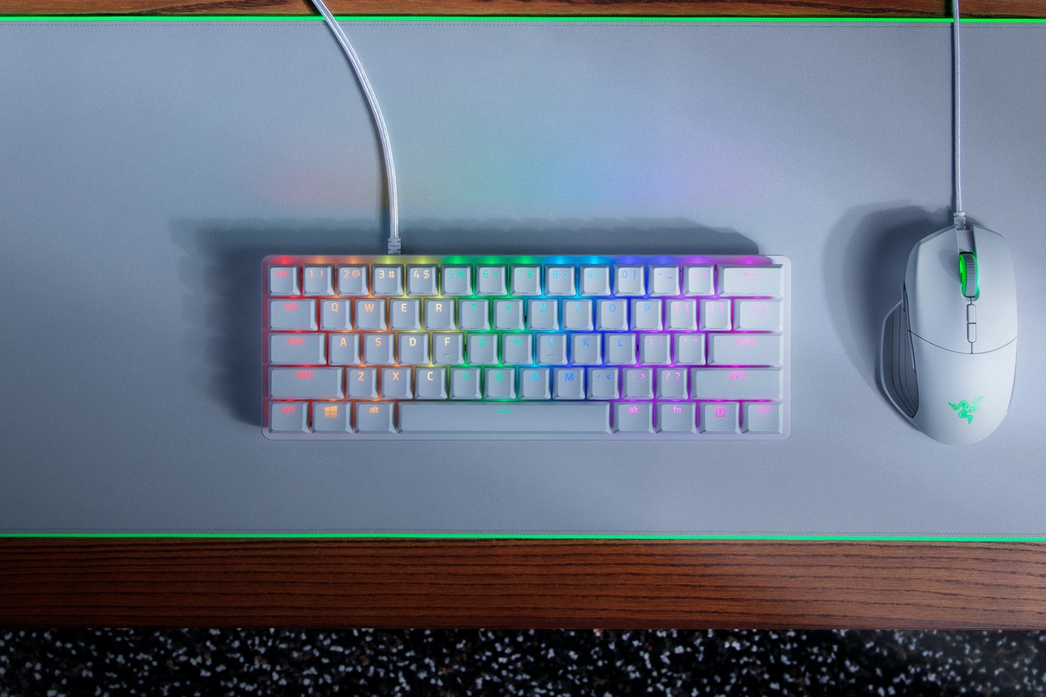 Razer | Huntsman Mini | Mercury White | Gaming keyboard | Wired | RGB LED light | US