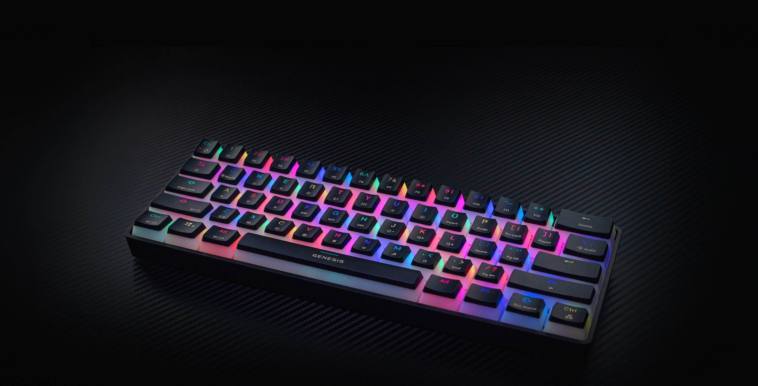 Genesis | THOR 660 RGB | Black | Mechanical Gaming Keyboard | Wireless | RGB LED light | US | Bluetooth | USB Type-C | 588 g | Gateron Brown