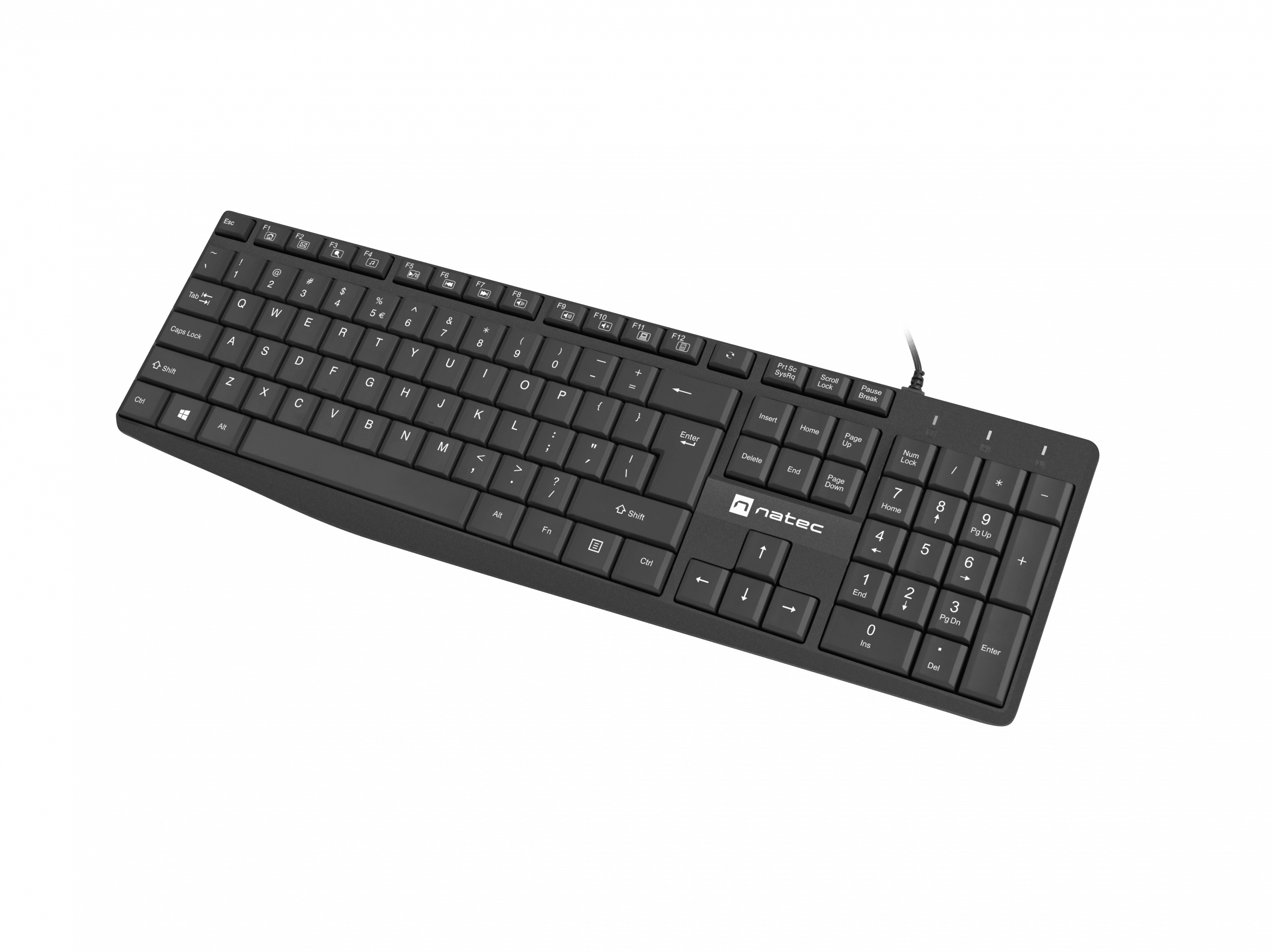 Natec | Keyboard | Nautilus NKL-1950 | Keyboard | Wired | US | Black | USB Type-A | 390 g