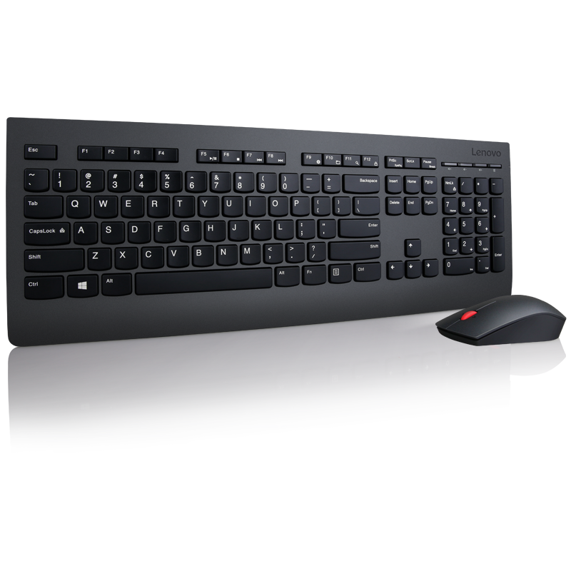 Lenovo | Professional | Professional Wireless Keyboard and Mouse Combo - US English with Euro symbol | Keyboard and Mouse Set | Wireless | Mouse included | US | Black | US English | Numeric keypad | Wireless connection