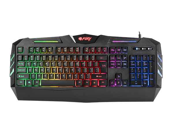 FURY Spitfire Gaming Keyboard, US Layout, Wired, Black | Fury | Gaming Keyboard | Spitfire | Gaming keyboard | Wired | RGB LED light | US | 1.8 m | Black | USB 2.0