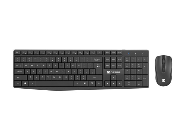 Natec | Keyboard and Mouse | Squid 2in1 Bundle | Keyboard and Mouse Set | Wireless | US | Black | Wireless connection