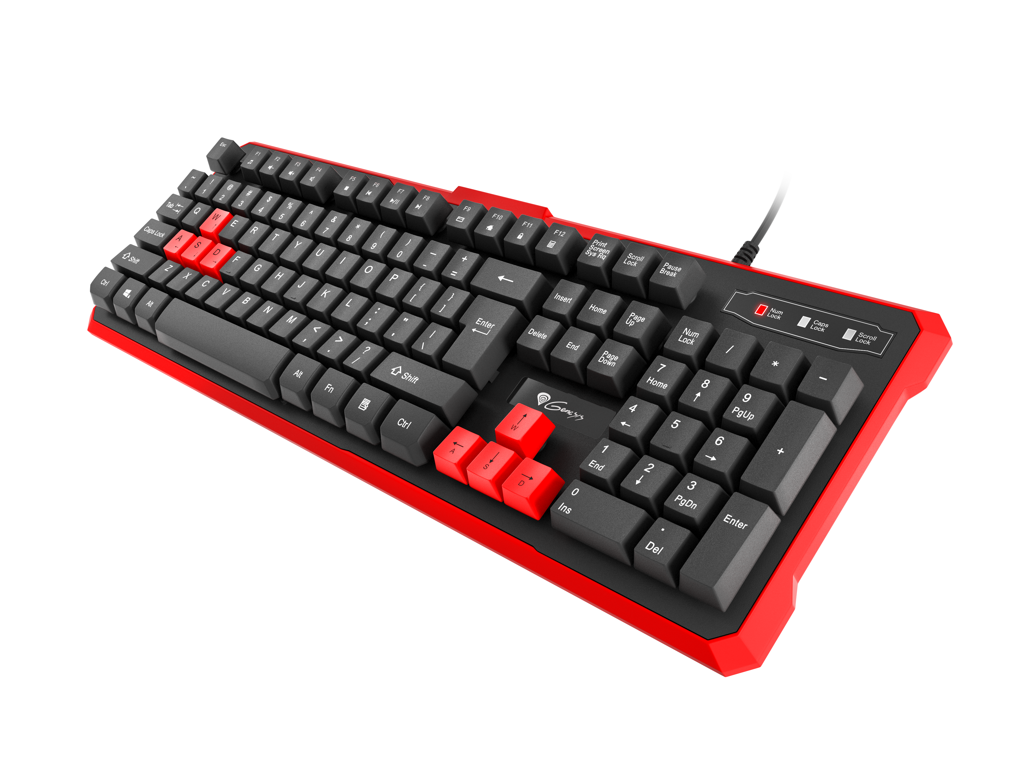 GENESIS RHOD 110 Gaming Keyboard, US Layout, Wired, Red | Genesis | RHOD 110 | Gaming keyboard | Wired | US | 1.7 m | Red, Black