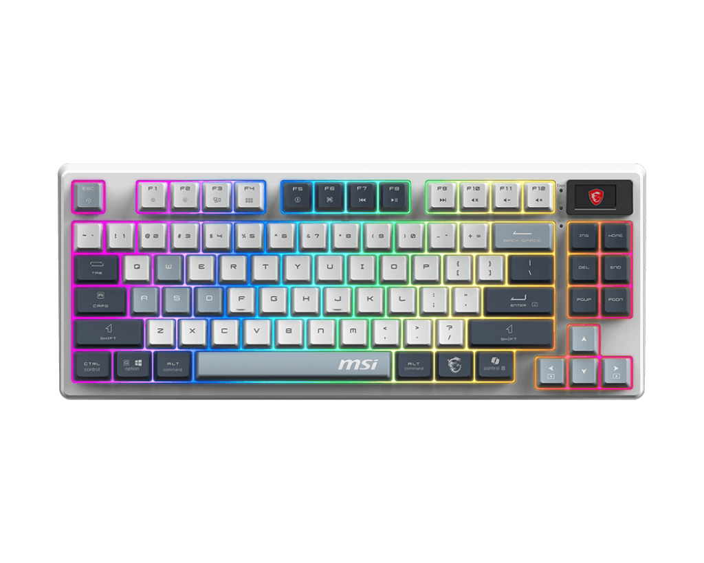 MSI FORGE GK600 TKL WIRELESS SKY | Gaming Keyboard | Wireless | US | Bluetooth | 2.4 GHz, Bluetooth, USB 2.0 | Mechanical Linear