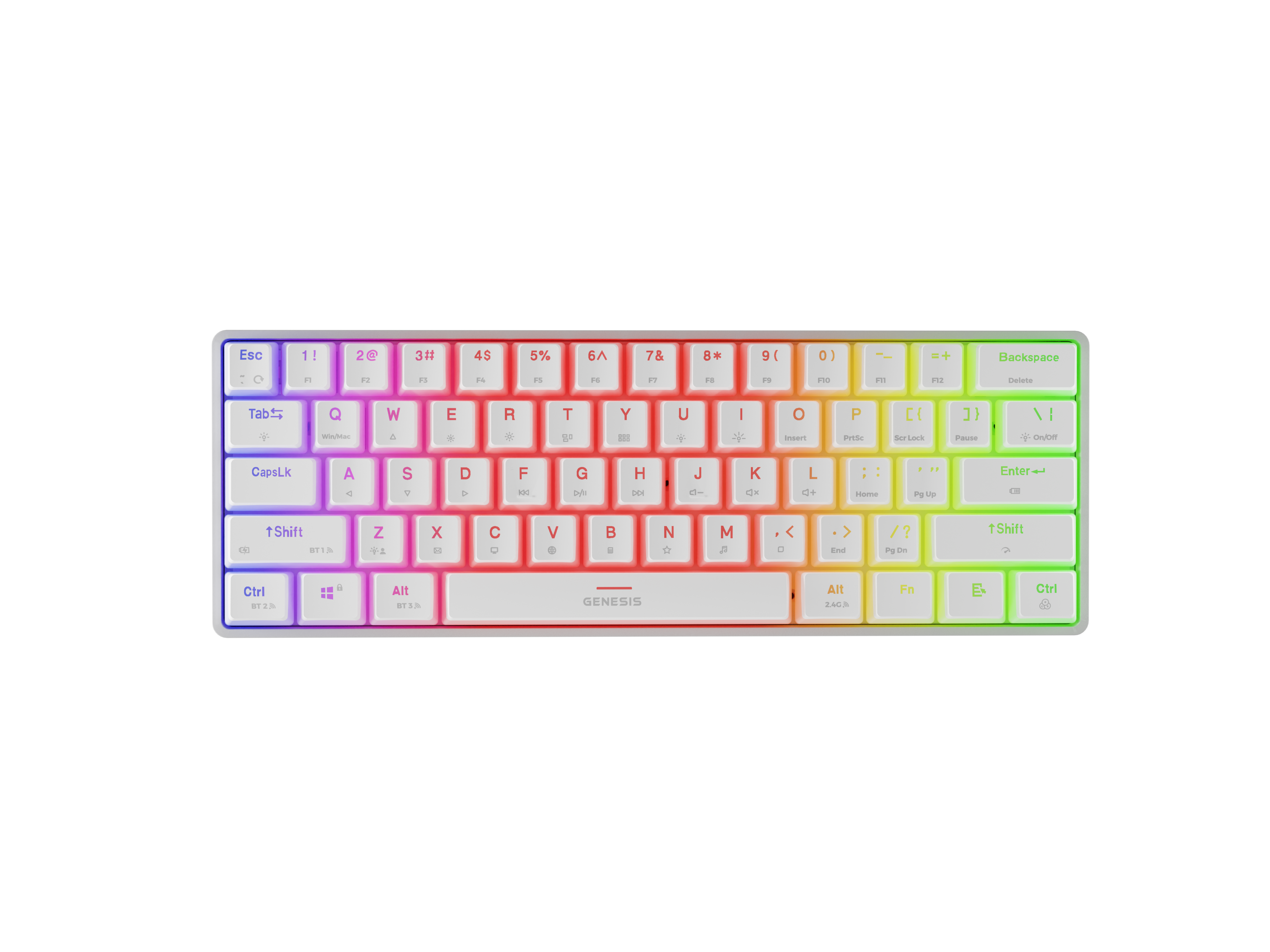 Genesis | THOR 660 G2 | Gaming keyboard | Wireless/Wired | US | White | 2.4 GHz, Bluetooth, USB | Tactile