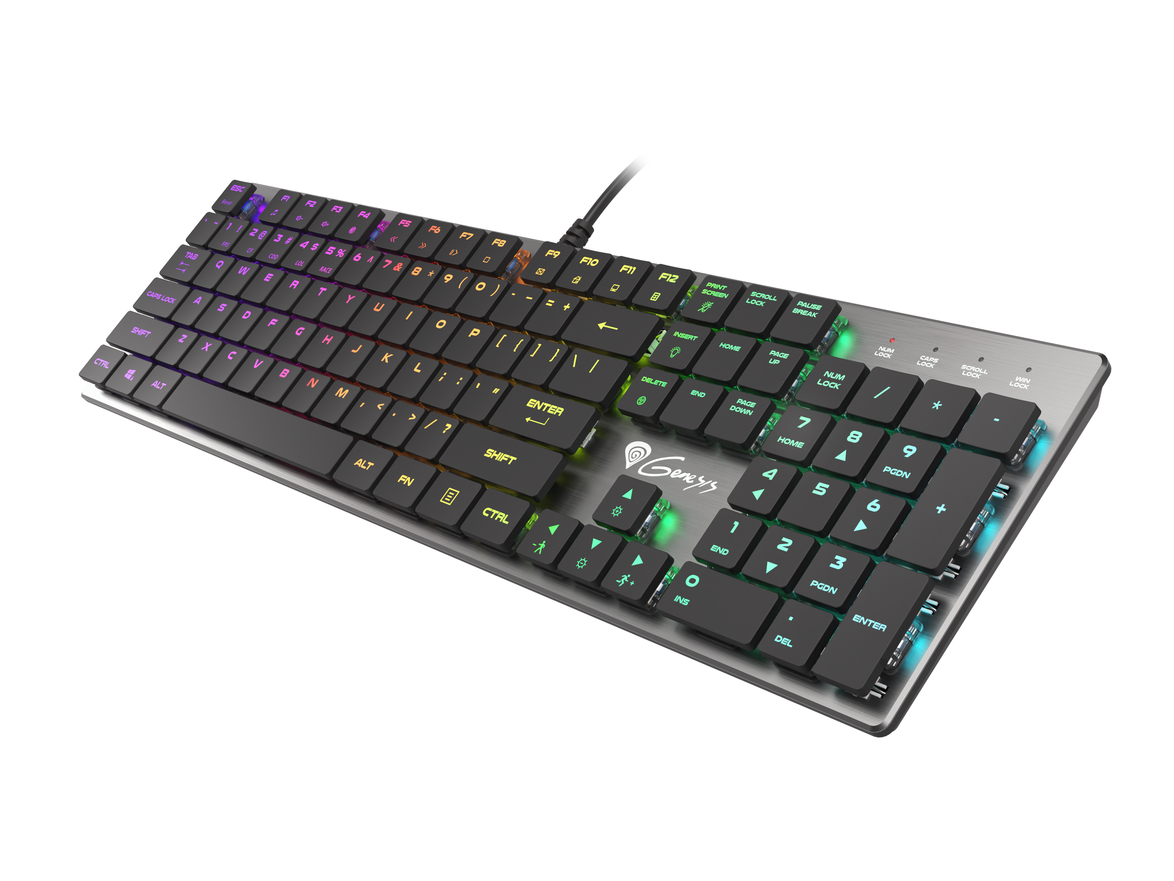 GENESIS THOR 420 Gaming Keyboard, US Layout, Wired, Silver | Genesis | THOR 420 | Silver | Gaming keyboard | Wired | RGB LED light | US | 1.65 m