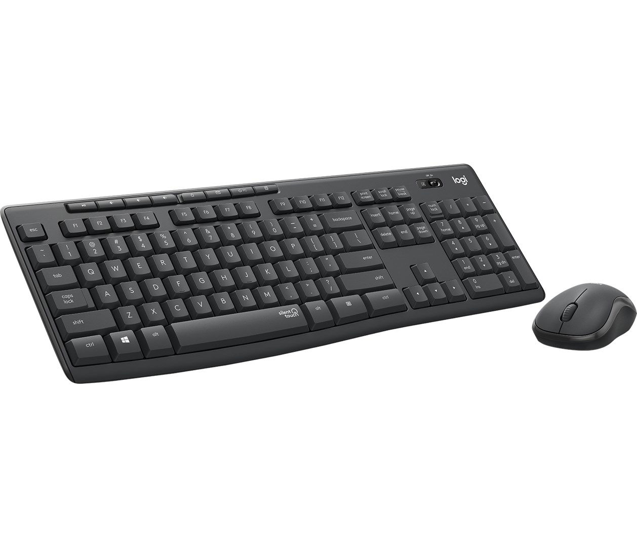 Klaviatūra Logitech MK295 Silent Combo Graphite EN, juoda, belaidė